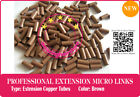 Keratin PreBond Fusion Human Hair Extensions Micro Ring Copper Tubes Brown 300pc