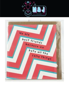 FUNNY 'We Are Best Friends Because We Hate All The Same Things' Greetings Card - Imagen 1 de 3