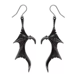 Wings Of Midnight Earrings, Droppers, Gothic Fantasy Dragon, Alchemy England - Picture 1 of 3