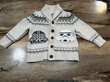 Gap Star Wars Baby Cardigan Sweater Full Button  18-24 Months Retro Cute Grandpa
