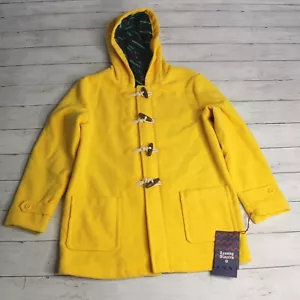 Rowing Girl's Duffle Coat Size L 10-12 Yellow Fleece Toggle Buttons Hooded - Picture 1 of 8
