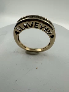 9ct Y 0.20ct Diamond Et I Love You Ring,Size N 1/2 - Picture 1 of 11