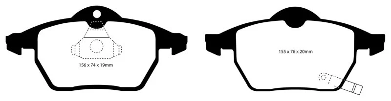 EBC Redstuff Front Brake Pads for 99-02 Saab 9-3 2.0 Turbo Foto 1 de 4