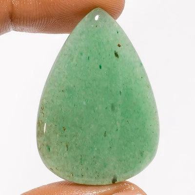 100% Natural Green Aventurine Pear Cabochon Gemstone 38 Ct. 36X25X5 mm A-35651 - Image 1 of 2