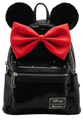 Disney Minnie Negro Lentejuelas Mujer Doble Correa Bolso de Hombro Cartera Foto 1 de 2