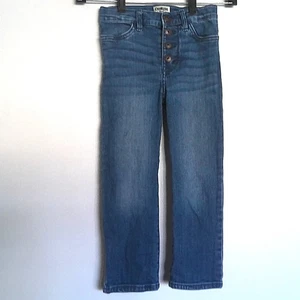 OshKosh B'Gosh Mädchen blaue Jeans Druckknopf "Knopf" vorne gerades Bein gebraucht, in einwandfreiem Zustand Größe 6/6X - Bild 1 von 4