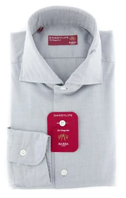 Camisa Barba Napoli Gris Sólida - Extra Delgada - 15.75/40 - (LIU13R453806U) Foto 1 de 4