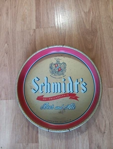 Vintage Schmidt's Tablett Bier und Ale 13" Metall Philadelphia Brauerei Metall Aufhänger - Bild 1 von 9