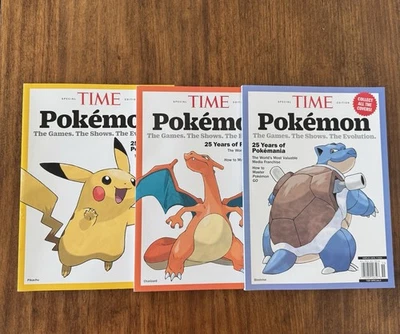 '25 Years of Pokemon In America' Time Magazine Pikachu, Blastoise, Charizard - Image 1 of 4