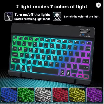 Mini RGB Wireless Bluetooth Keyboard 2.4G Backlit Rechargeable for PC Mac - Image 1 of 4