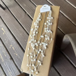 Costume Jewelry Necklace White Pebble Beaded Necklace - Picture 1 of 1