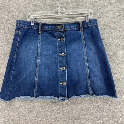 Falda Forever 21 Mujer 30 Plus Azul Denim Lavado Oscuro Línea A Midi Abotonada Informal Foto 1 de 4