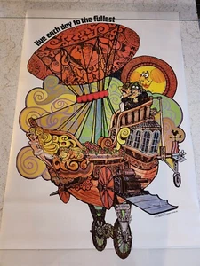 Vintage Poster by Kersten Bros Inc 35X23 1970 "live each day to the fullest" - Picture 1 of 12