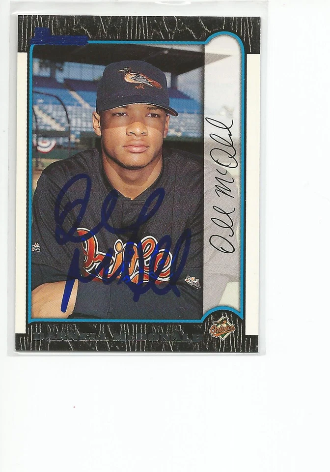 DARNELL McDONALD Autographed Signed 1999 Bowman card Baltimore Orioles COA - Image 1 of 1