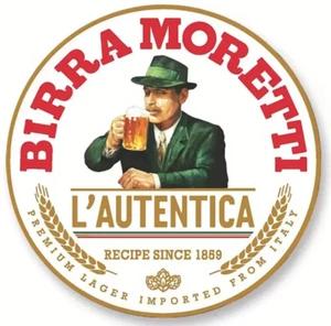 Birra Moretti Metal Bar Sign 20cm Waterproof with Pre-Drilled Holes - Any Room - Picture 1 of 10
