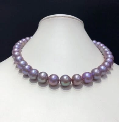 шикарный 11-13 мм Южное море круглый лаванда жемчуг ожерелье 17 дюймов  - Изображение 1 из 4