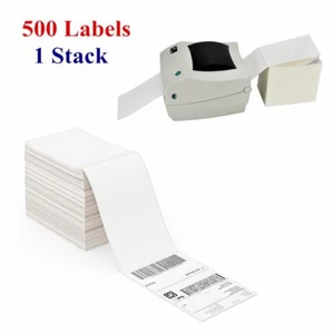 500 etiquetas de código de barras de envío térmico directo Fanfold 4" x 6" - Zebra 2844 UPS eBay - Imagen 1 de 9