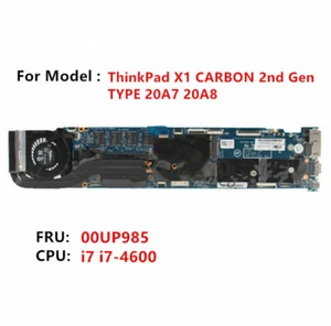 00UP985 For Lenovo ThinkPad X1 Carbon 2nd Motherboard I7 I7-4600 CPU Fan 12298-2 - Picture 1 of 5