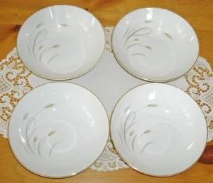 Vintage Fino China de Japón TRIGO DORADO 6 3/8" Cuencos ~ Juego de 4 ~ - Imagen 1 de 8