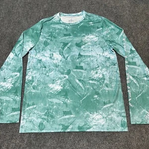 Guy Harvey Shirt Men Medium Green Long Sleeve Fishing Activewear - Picture 1 of 12