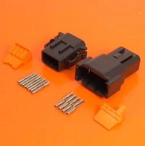Deutsch DTM Series 8 Way Black Connector Kit - DTM06-08SA-E004 & DTM04-08PA-E004 - Picture 1 of 7