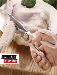 Stainless Steel Strong Poultry Kitchen Scissors For Bone Cutting & Meat Skinning - Picture 1 of 9