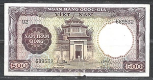 SOUTH VIETNAM $500 DONG P.22 (FINE) FROM 1964 - Picture 1 of 2