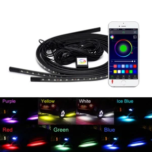 Car Auto RGB LED Strip Underbody Under Glow Neon Light Kit 90/120cm App Control - Picture 1 of 14