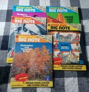 Golden Music Big Note Number 29,20,8,22, & 42 Sheet Music Lot Organ Piano Chord - Picture 1 of 5