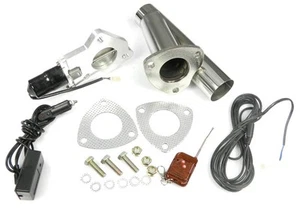 STAINLESS UNIVERSAL EXHAUST CUTOUT-OUT VALVE E-CUT KIT REMOTE 2.25" / 57mm - Afbeelding 1 van 2