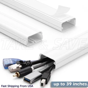 TV Cord Cover, 39" Mounted Wall TV Cord Hider, Concealer Cable Cover (x3-13in) - Picture 1 of 8
