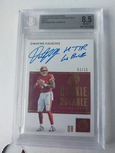 Dwayne Haskins 2019 Encased Rookie Notable Signatures Gold /10 BGS 8.5 Go Bucks - Picture 1 of 5