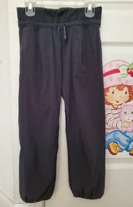 Ivivva Girls Size10 Athletic Jogger Pants Capri Cropped Black Lightweight Fabric - Picture 1 of 10
