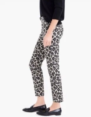 Calça J.Crew Feminina Martie Fina Tornozelo Cropped Estampa de Leopardo Tamanho12 Usado - Imagem 1 de 4
