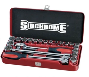 Sidchrome 24 Piece 1/2” Drive Metric & AF Socket Set 10-19mm 7/16 - 1" SCMT14110 - Picture 1 of 1