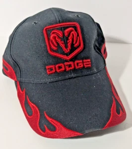 Dodge Ram Truck Logo Hat Strapback Cap Black with Red Flames "Better In A Dodge" - Picture 1 of 5