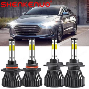 For Hyundai Elantra 2017-2018 4x Combo LED Headlight High Low Beam Bulbs 6000K - Picture 1 of 14