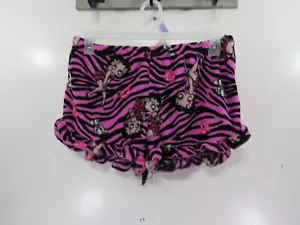 Unbranded Betty Boop Fleece Pajama Shorts Size L 11 13 Juniors Pink Black - Picture 1 of 3