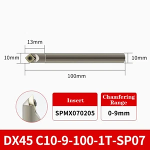 45° Chamfering Drill Tool Holder DX45 C10-9-100-1T-SP07 + 1PCS SPMX070205 Insert - Picture 1 of 3