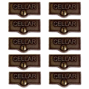 Switch Plate Tags "CELLAR" Name Signs Labels Brass Pack of 10 Renovators Supply - Picture 1 of 2