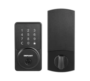 Defiant Square Matte Black Smart Wi-Fi Deadbolt Powered By Hubspace - Picture 1 of 12