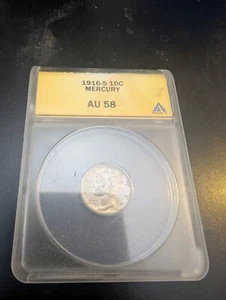 1916-D Mercury Dime 10c AU58 NGC 949076-15 - Picture 1 of 2