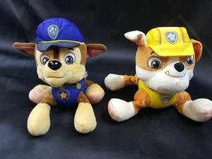 Nickelodeon Paw Patrol Welpe Hund 8 Zoll Chase & Rubble Plüschpuppen EUC - Bild 1 von 1
