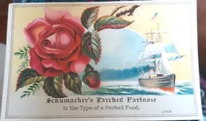 Akron Ohio 1870 Quaker Oats Schumacher Mills Farinose Wheat trade card - Picture 1 of 3