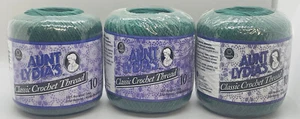 Aunt Lydia's  Crochet 100% Mercerized Cotton Thread Size 10 Forest Green 3 pack - Picture 1 of 9