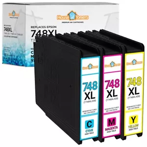 Cartuchos de tinta 3PK T748XL para Epson para WF-6090 WF-6530 WF-6590 WF-8090 WF-8590 - Imagen 1 de 2