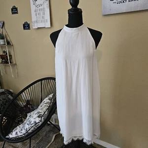 Linen Halter Neck Mini Trapeze Dress - Picture 1 of 4