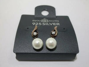 Schöne elegante Ohrstecker mit Perle und Strassstein (925er) IK8412 - Picture 1 of 2