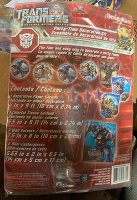 TRANSFORMERS PARTY TIME DECORATING KIT Room Boys Birthday Garland Centerpiece - Image 1 of 4