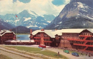 GLACIER NATIONAL PARK MT MONTANA VIELE GLACIER HOTEL 1953 VINTAGE POSTKARTE 110625 - Bild 1 von 2